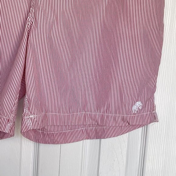 Trunks Surf Swim Co Mens XXL Red White Striped Seersucker Swim Board Shorts - Picture 15 of 16